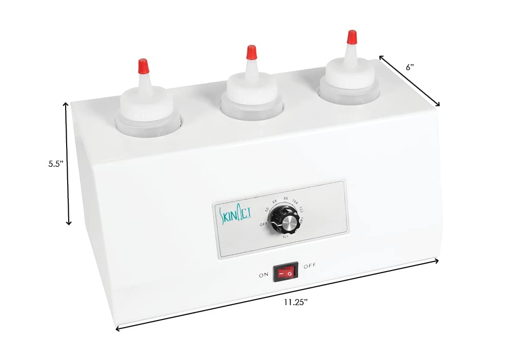SkinAct Triple Electric Bottle Warmer with Adjustable Temperature - Perfect for Baby Bottles, Breast Milk & Formula Heating at Home or Travel