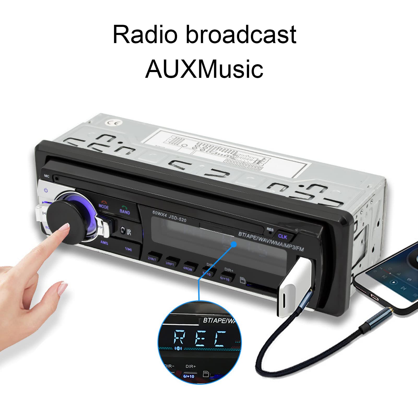 Vbestlife Car MP3 Player with LED Display - USB 2.0 FM Radio Receiver, Bluetooth Hands-Free Calling & Dual Connection for Music Streaming - Perfect for Commuting, Road Trips & In-Car Entertainment