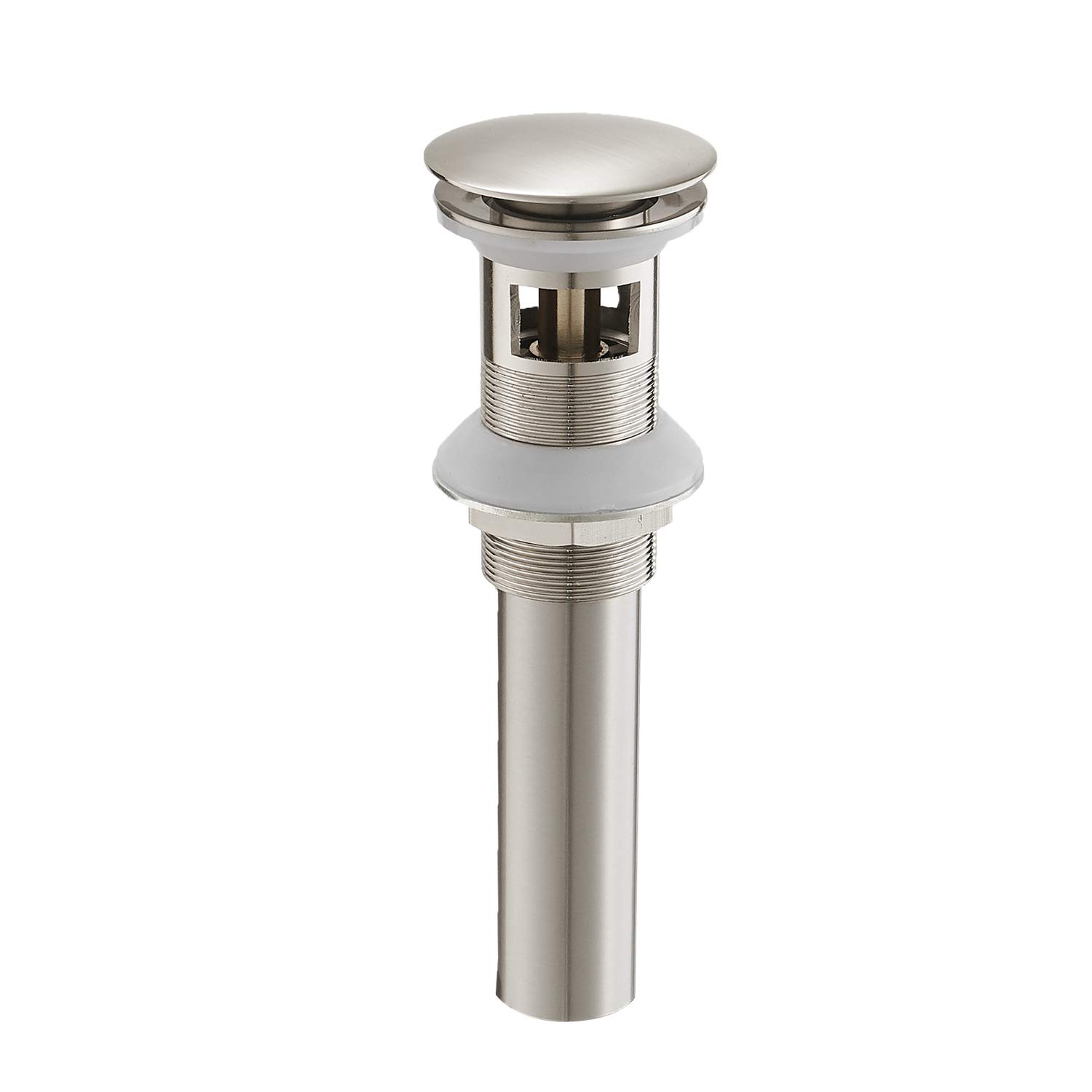 BWE Single Handle Bathroom Faucet Brushed Nickel - Waterfall Single Hole Bathroom Sink Faucet with Drain Stopper & Overflow - Perfect for Vessel Sinks, Vanities, and Modern Bathroom Upgrades