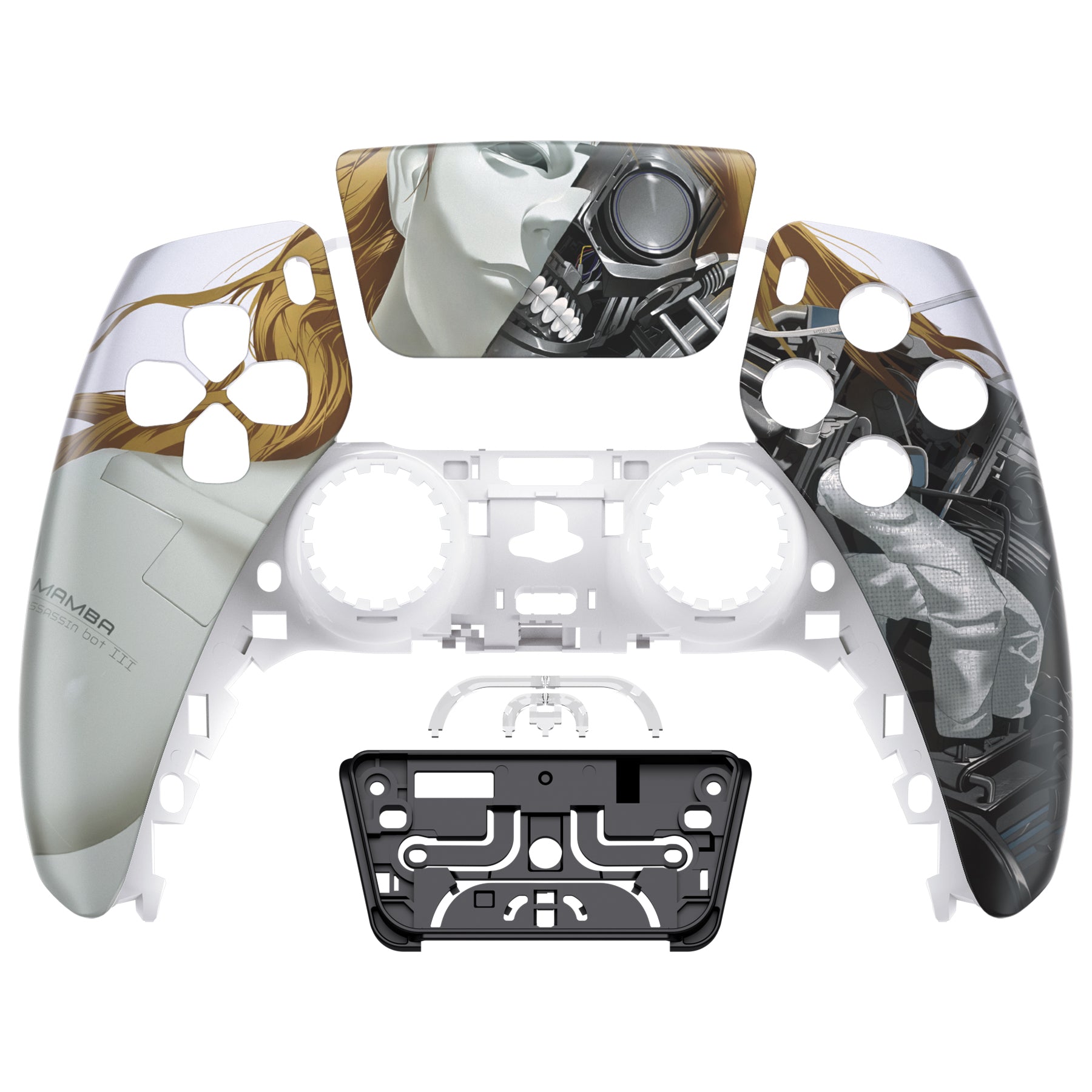 eXtremeRate PS5 Controller Replacement Front Housing Shell with Touchpad - Compatible with BDM 010/020/030/040/050 - Mamba Assassin Bot III - Customize Your Gaming Experience for Enhanced Performance