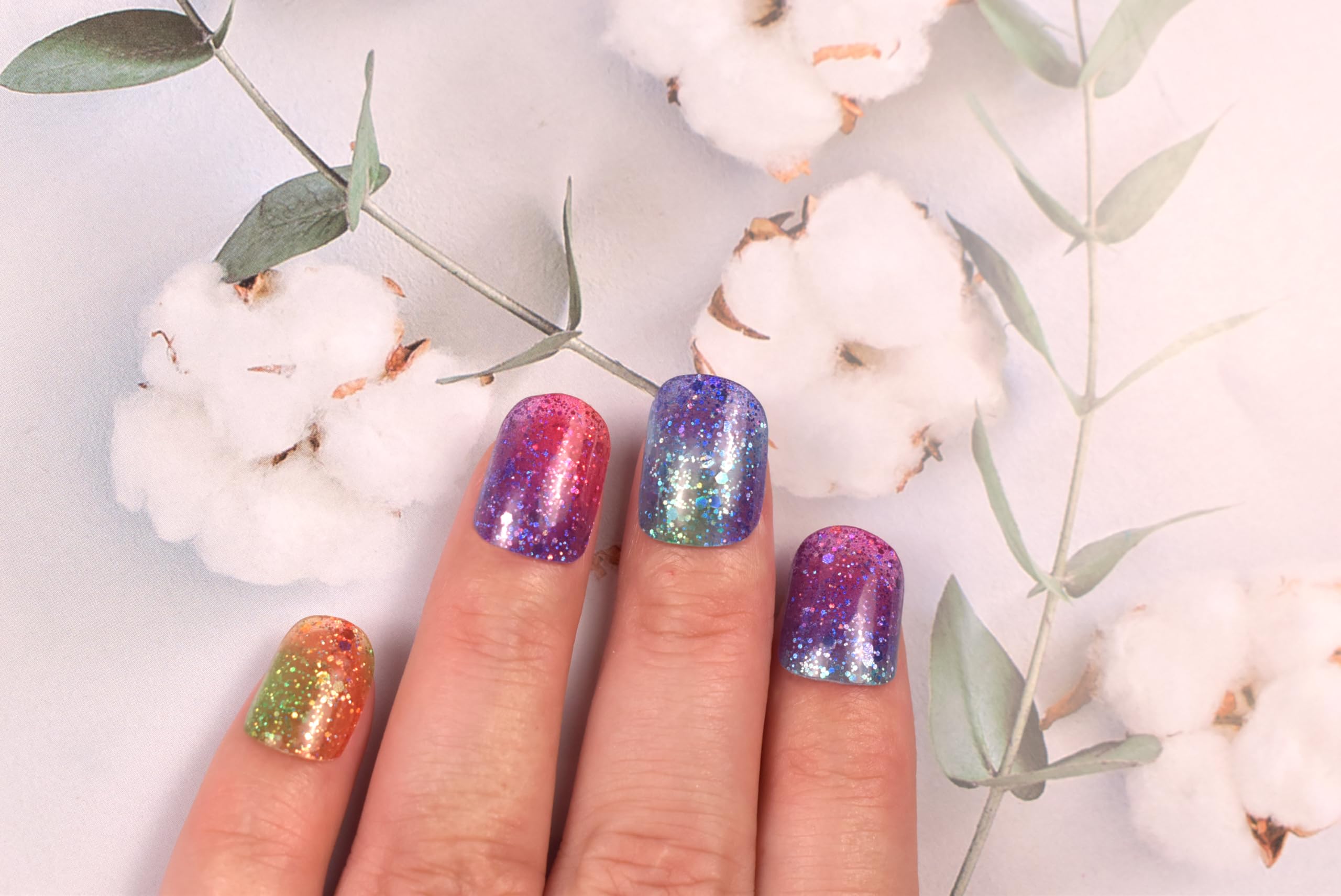 Glitter Nail Polish Stickers - Waterproof Long Lasting Nail Art Wraps with Sequins, No UV Lamp Needed | Perfect for DIY Manicures, Parties & Special Occasions