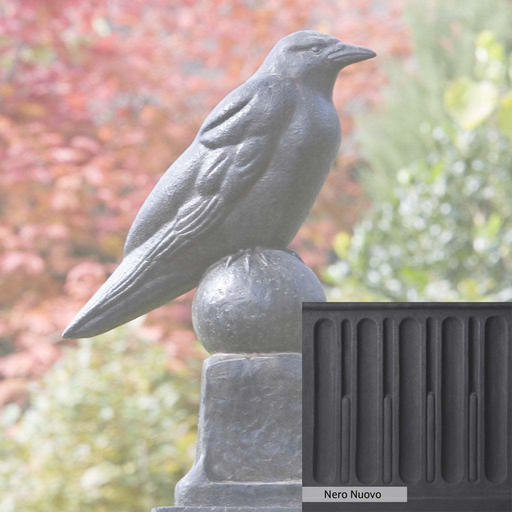 Campania International Raven Statue - Gothic Home Decor, Outdoor Garden Statue for Halloween & Gothic Decorations - Perfect for Patio, Yard, and Halloween Displays