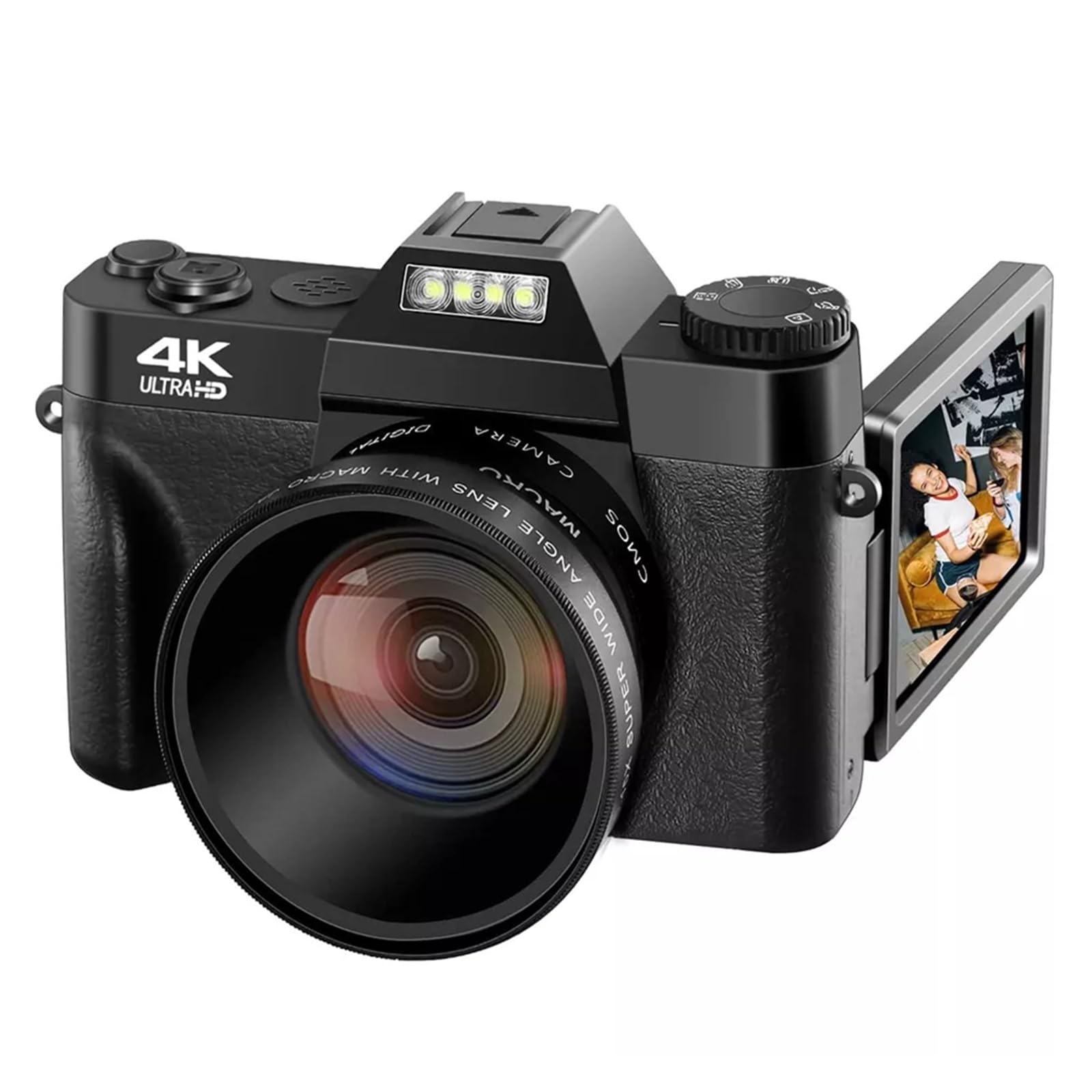 48MP Retro Video Camera with Flip Screen - 4K Vlogging & Photography for Travel & Events