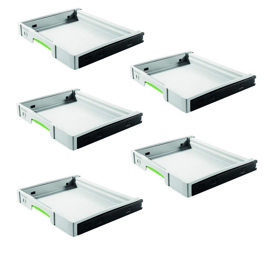 Festool 500767 SYS-AZ 5-Drawer Tool Organizer Systainer Set - Perfect for Workshop, Garage & Professional Tool Storage Organization