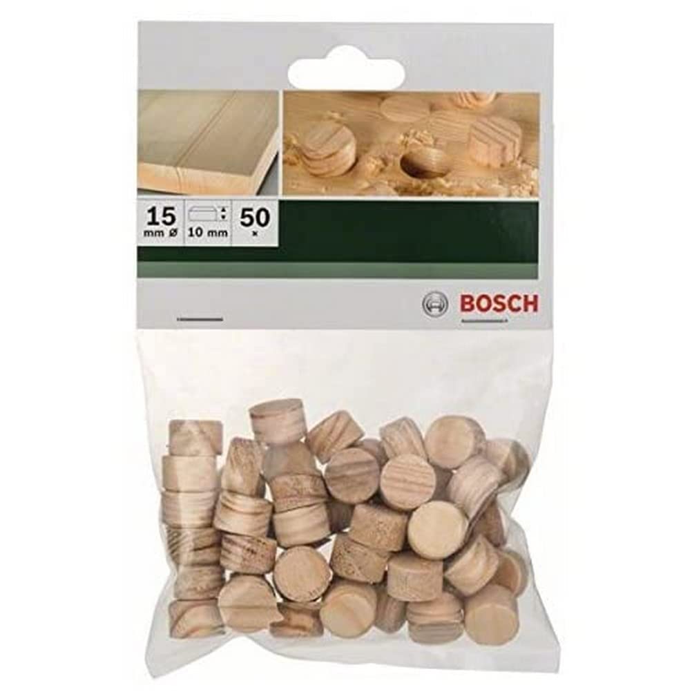 Bosch 2609255320 15mm直径 10mm厚度 实木榫钉 适用于家具制作和木工修复
