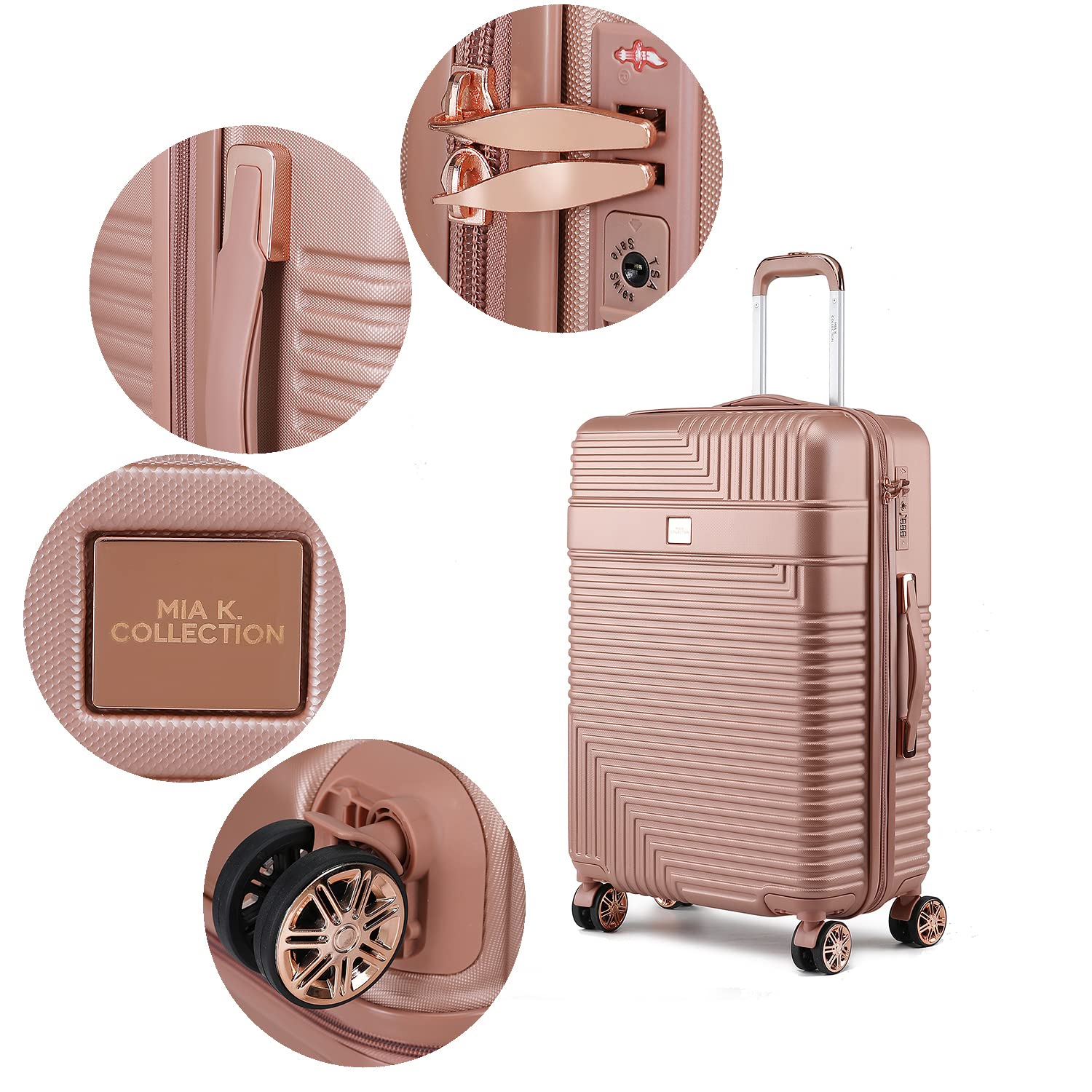 MKF Collection Large & Extra Large Spinner Luggage Set - Lightweight Hardshell Suitcase with 4 Wheels for Fashionable Travel | Perfect for Business Trips, Vacations & Air Travel