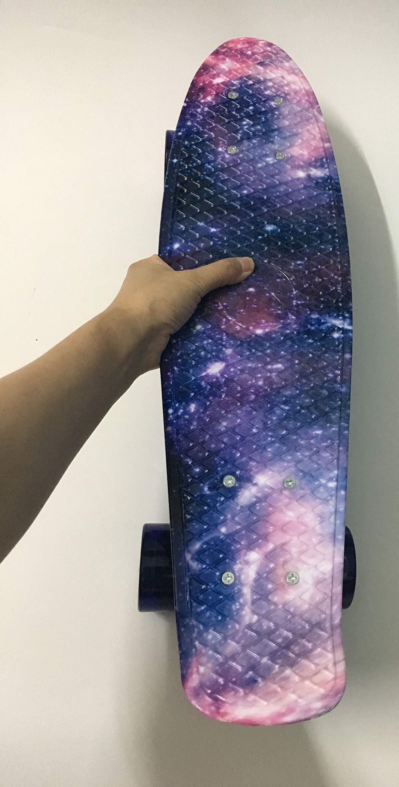 **DreamFire Galaxy Starry Skateboard - 22 Inch Mini Retro Cruiser for Kids, Boys & Girls - Beginner-Friendly Purple Skateboard - Perfect for Commuting, Park Rides & Outdoor Fun**