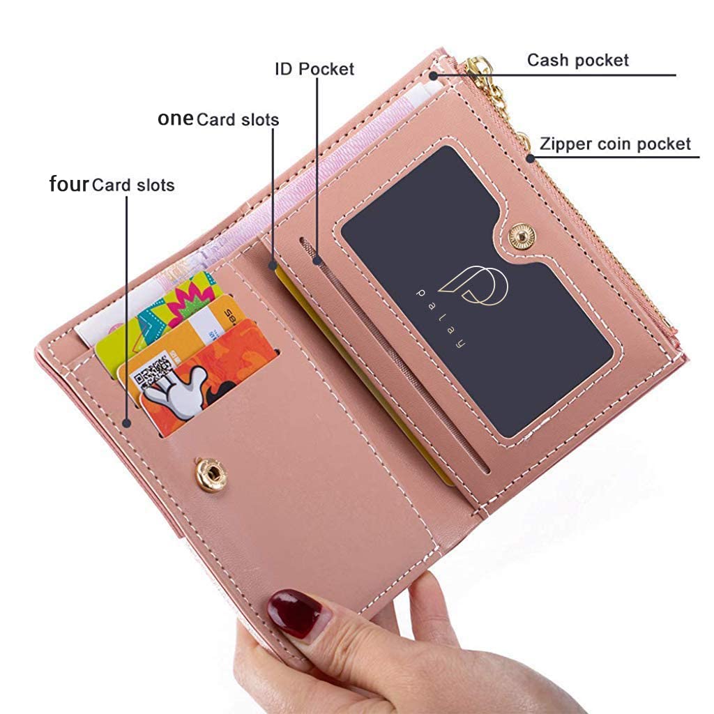 PALAY Women's Small PU Leather Wallet - Slim Credit Card Holder with Zipper Coin Purse - Secure RFID Blocking Card Case for Women & Girls | Perfect for Travel, Shopping, and Everyday Use