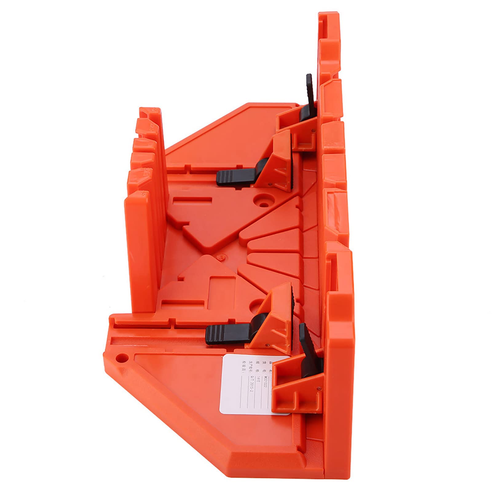 14 Inch Plastic Mitre Box with Clamp - Wood Cutting Hand Saw Guide & Storage Tool for DIY Projects, Carpentry, and Home Improvement