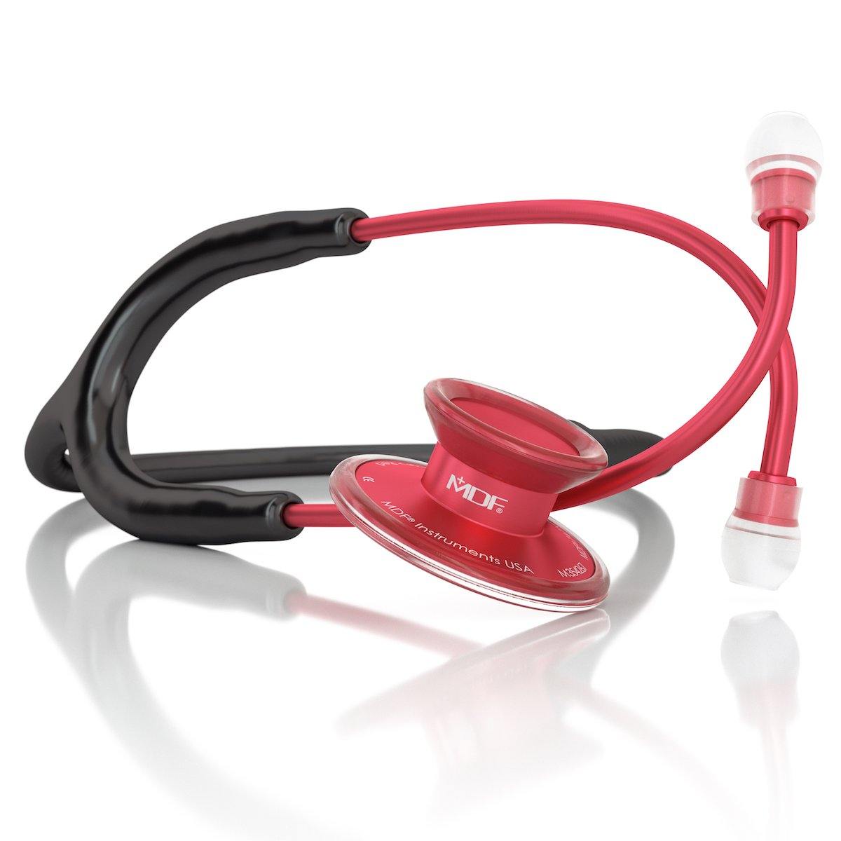 Acoustica® Professional Stethoscope - Black & Red Dual Head for Medical Students, Nurses & Doctors | Ideal for Clinical Use, Hospital Rounds & Home Health Checks