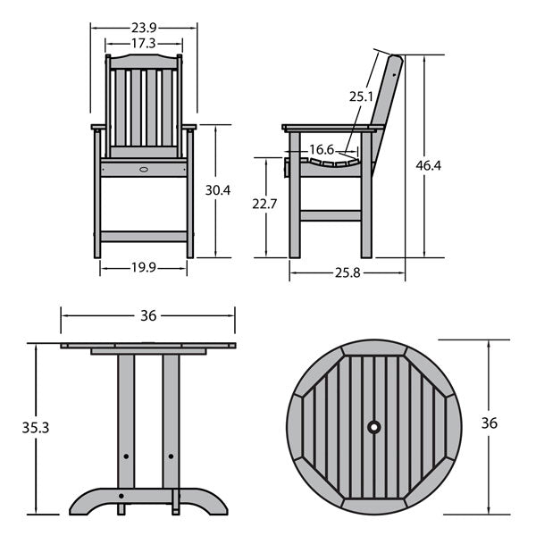 Springville 3-Piece Round Counter Height Dining Set - Perfect for Small Spaces, Kitchen Breakfast Nooks & Modern Apartments