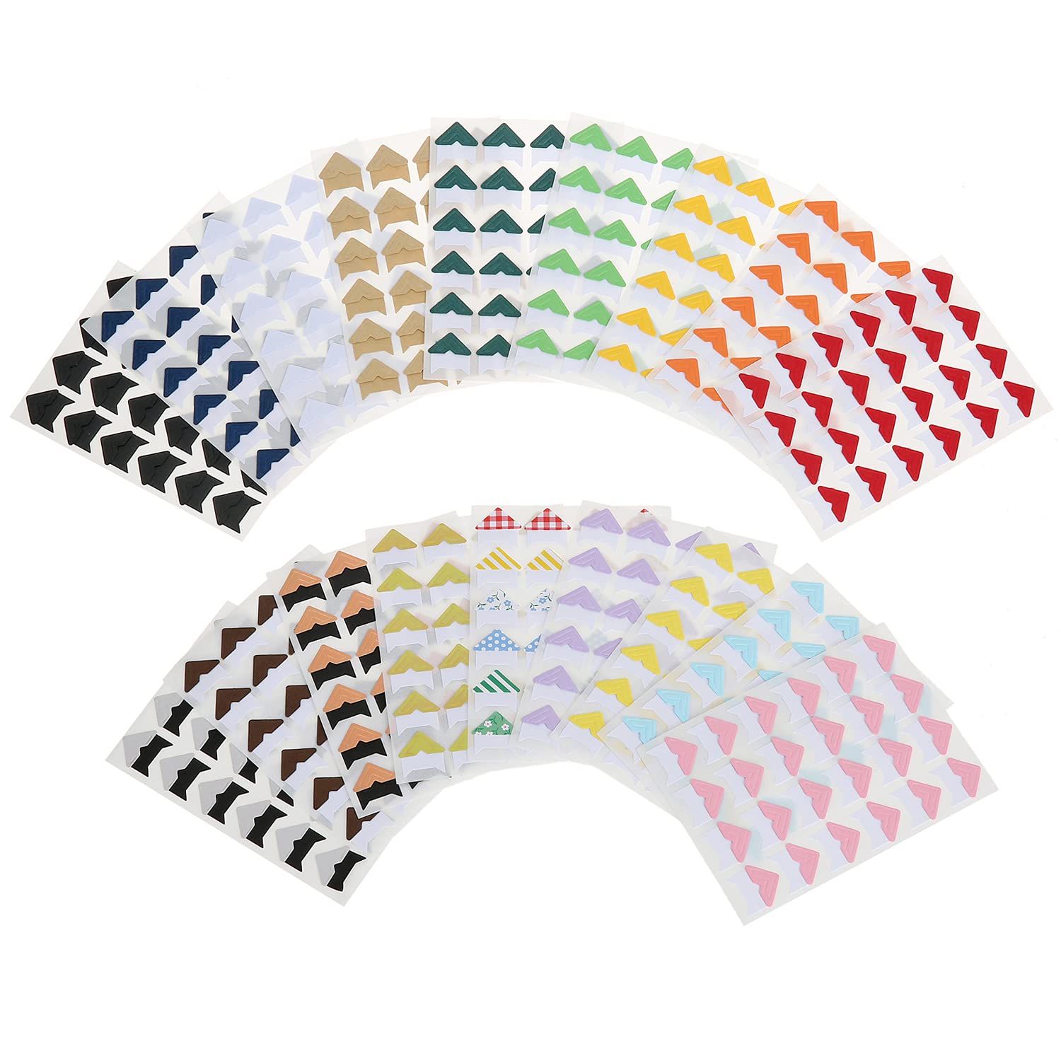 432-Piece Self-Adhesive Photo Corner Stickers - 18 Sheets Multicolored Picture Mounting Protectors for Scrapbooking, Baby Albums, DIY Journals & Photo Preservation | Perfect for Memory Books, Wedding Albums & School Projects
