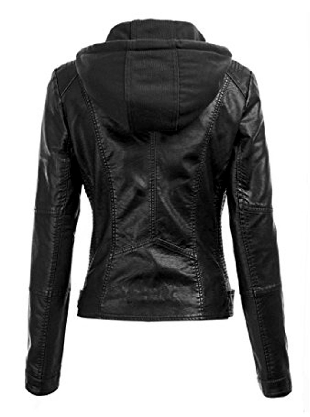VearFit Flintoni Detachable Hood Real Lambskin Leather Jacket for Women - Stylish Winter Coat for Outdoor Activities & Casual Wear