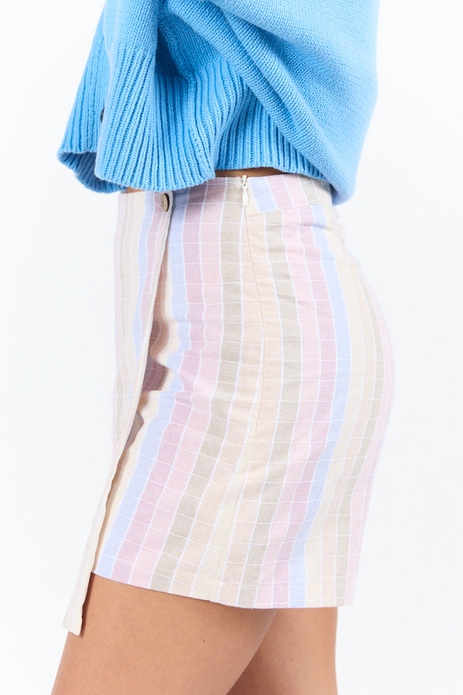 Stylish Multi Striped Print Skort for Women - Trendy Athletic Skirt Shorts Hybrid for Running, Tennis & Casual Wear