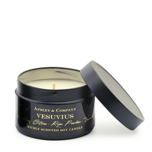 Luxury Vesuvius Travel Candle 150g by Apsley & Co | Premium Scented Candle for Home, Spa & Romantic Getaways | Perfect Gift for Holidays & Travel