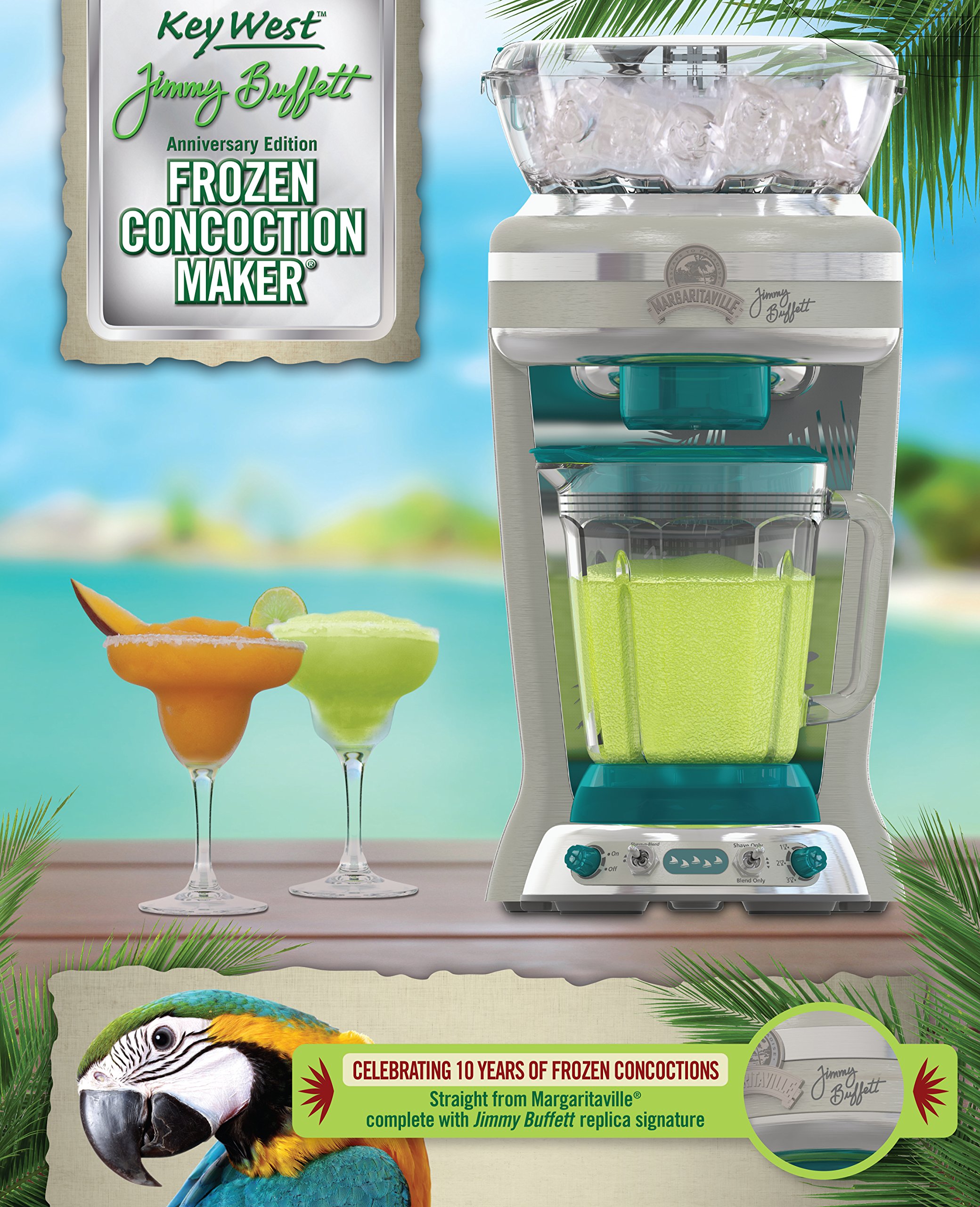 Margaritaville Jimmy Buffet Signature Edition Frozen Concoction Maker DM1946 - Margarita & Smoothie Machine for Home Bar, Pool Parties & Beach Gatherings
