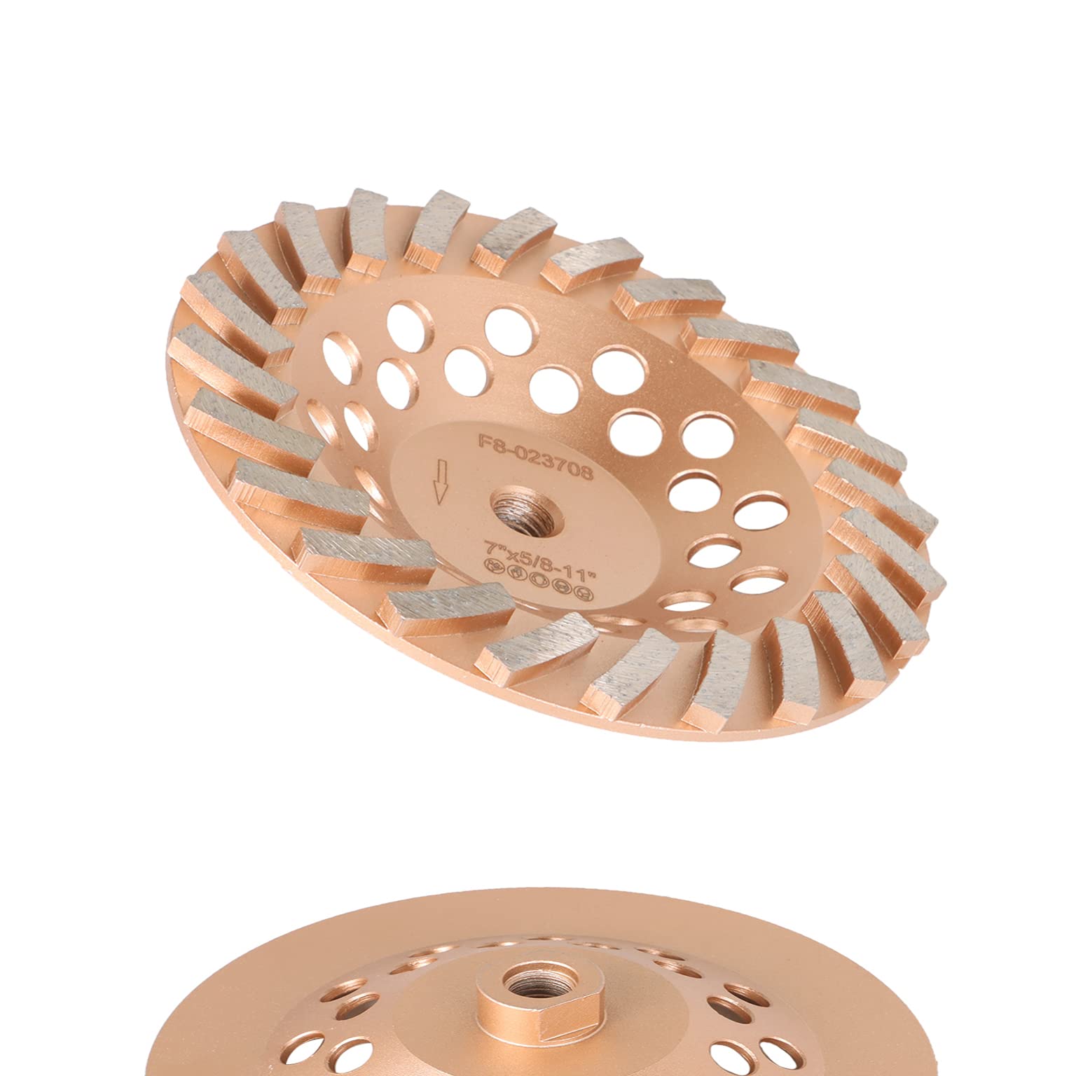 7-Inch Diamond Cup Grinding Wheel for Concrete - 24 Turbo Segments with 5/8