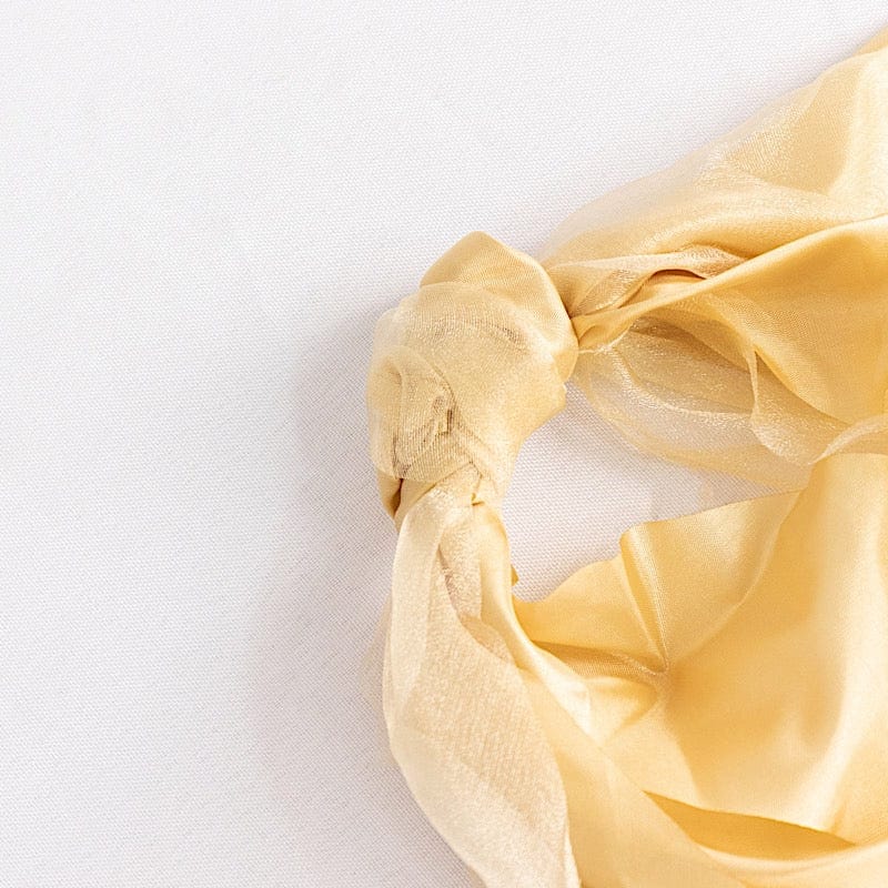 5 Pack Curly Willow Chiffon Satin Chair Sashes - Elegant Wedding Decor, Bridal Shower & Party Chair Ribbons for Banquet, Reception, and Special Events