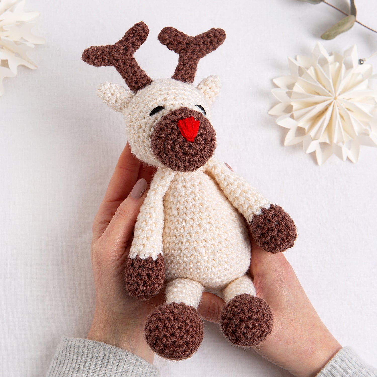 Raphael the Reindeer DIY Crochet Kit – Complete Beginner-Friendly Christmas Craft Set for Handmade Holiday Decorations | Perfect for Gifts, Home Decor, and Festive DIY Projects