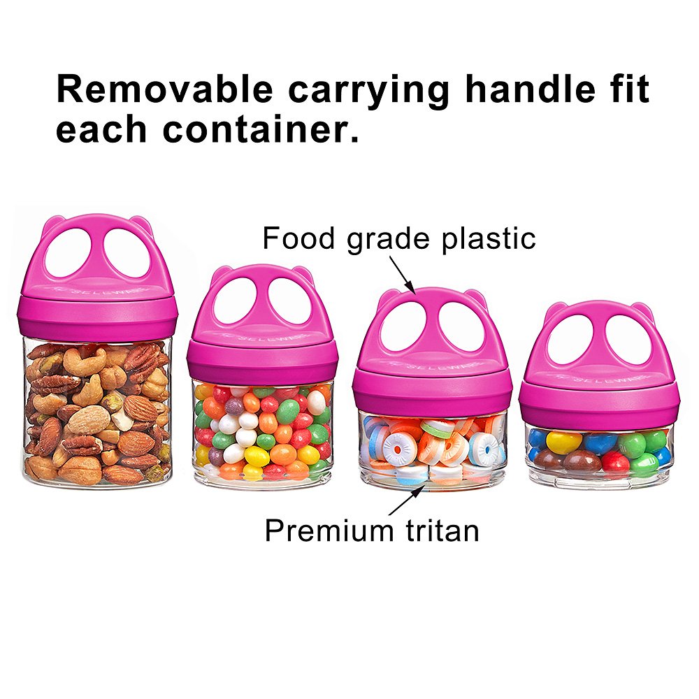 Besthouse 4-Piece Twist Lock Stackable Food Storage Containers - 31oz BPA-Free Snack Jars for Milk Powder, Protein Powder, Cereal & Travel Snacks | Airtight Kitchen & Pantry Organization | Perfect for Camping, Office & Baby Formula Storage (Burgundy)