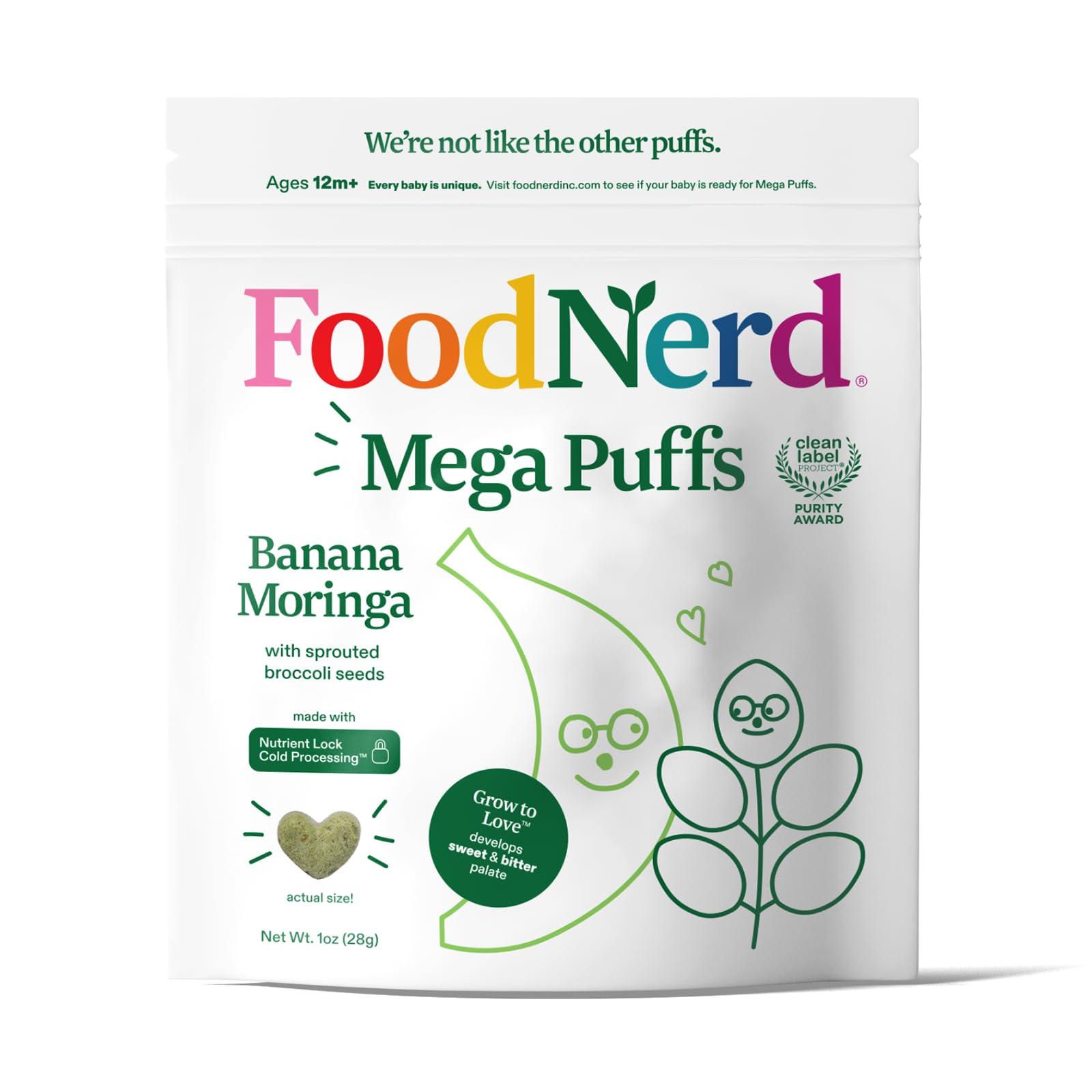 Organic Mega Puffs Variety Pack for Babies & Toddlers - 100% Fruits & Vegetables Snacks with Sprouted Broccoli Seeds - All Natural Healthy Kid Snacks (10 Pack) - Perfect for On-the-Go, Lunchboxes & Daycare Snack Time