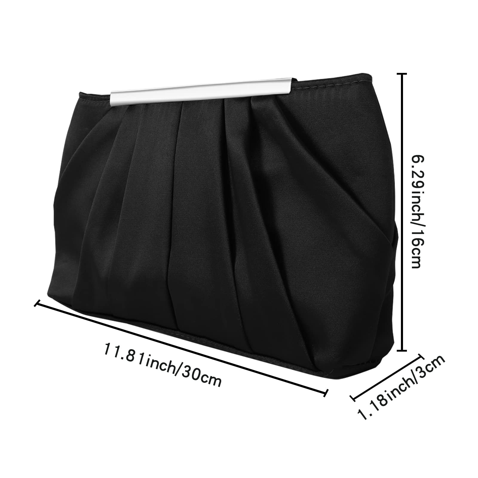 Elegant Pleated Satin Clutch Purse for Women - Rose Gold Evening Bag for Prom, Wedding, Party & Special Occasions | Perfect for Date Night, Cocktail Events & Formal Gatherings