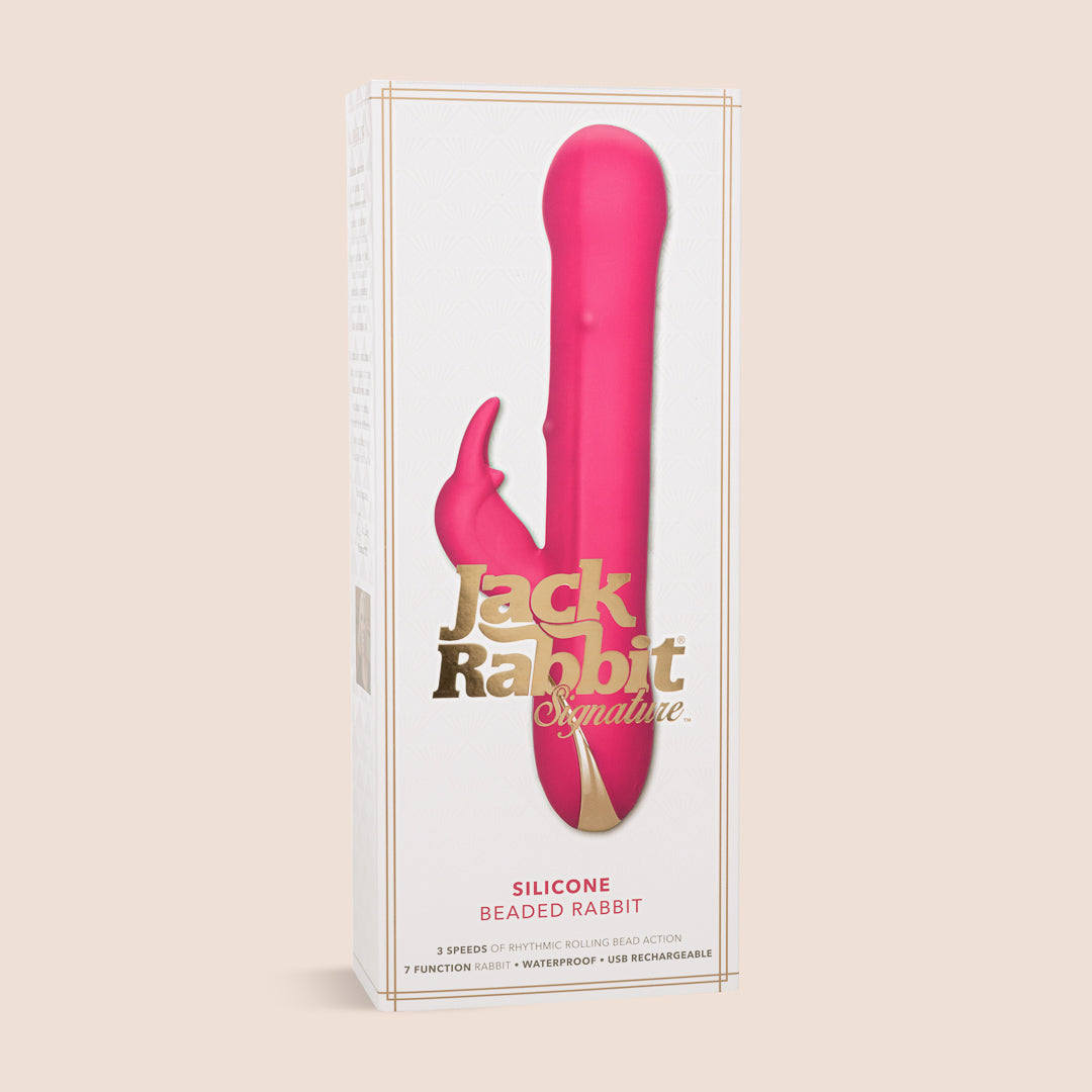 Jack Rabbit Signature Silicone Beaded Rabbit Vibrator - Powerful Vibrations & Rolling Beads for Intense Stimulation | Perfect for Couples Play & Solo Pleasure