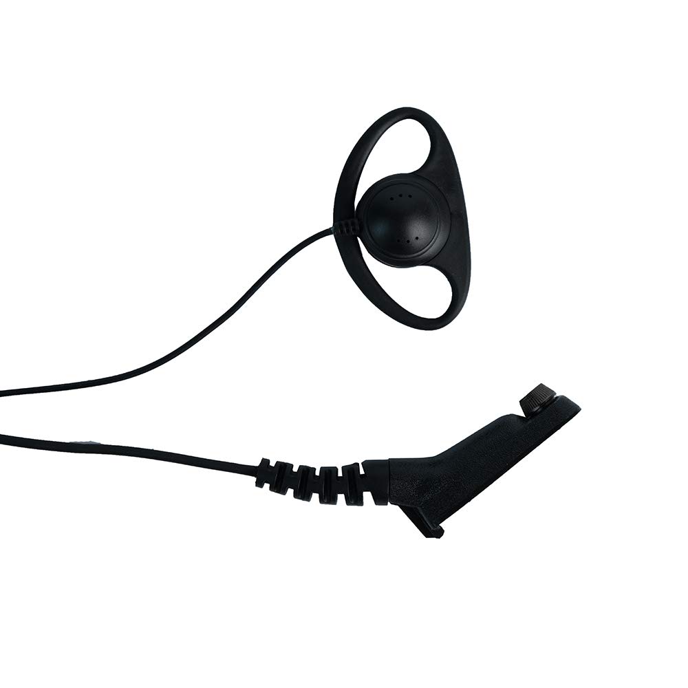 XPR 6550 Surveillance Earpiece - D-Shape Covert Ear Piece with PTT Mic for Motorola XPR7550, XPR6350, XPR7350, 7550e, 7580e Walkie Talkies - Ideal for Security, Law Enforcement & Event Staff Communication
