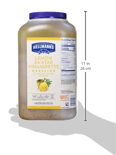 Hellmann's Lemon Za'atar Vinaigrette - Gluten Free Salad Dressing 1gal (Pack of 4) for Catering & Restaurants