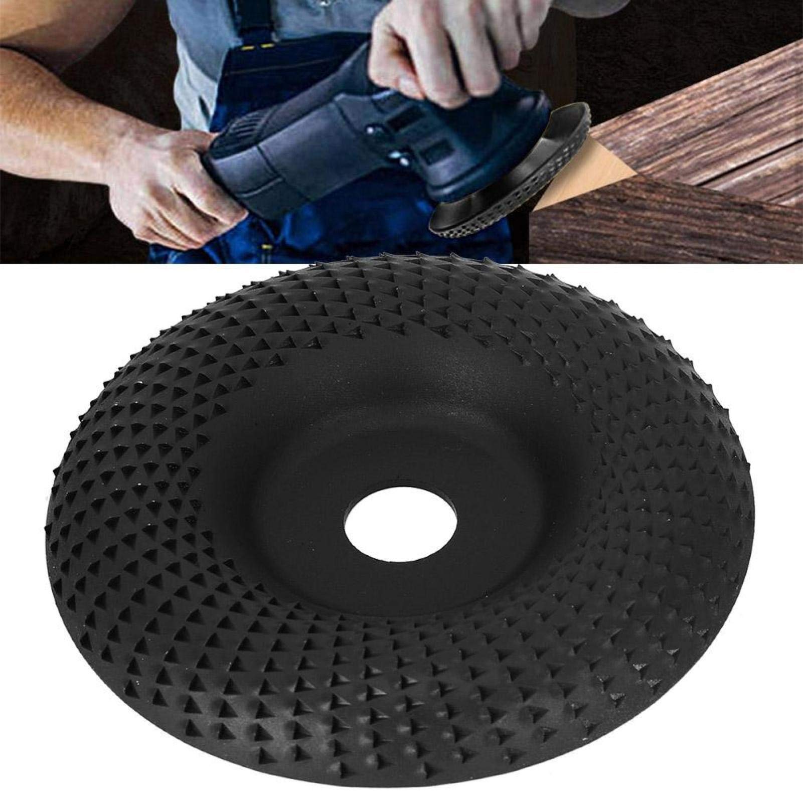 Premium Steel Woodworking Grinding Wheel - High Speed Angle Grinder Disc for Wood Polishing & Shaping - Black Curved Root Carving Disc (E1-534) - Perfect for DIY Projects, Furniture Making & Wood Carving