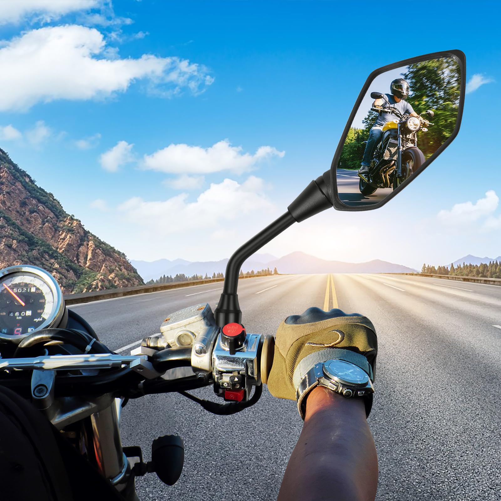 ATV Mirror & Motorcycle Side Mirrors - 8mm/10mm Bolt & 7/8