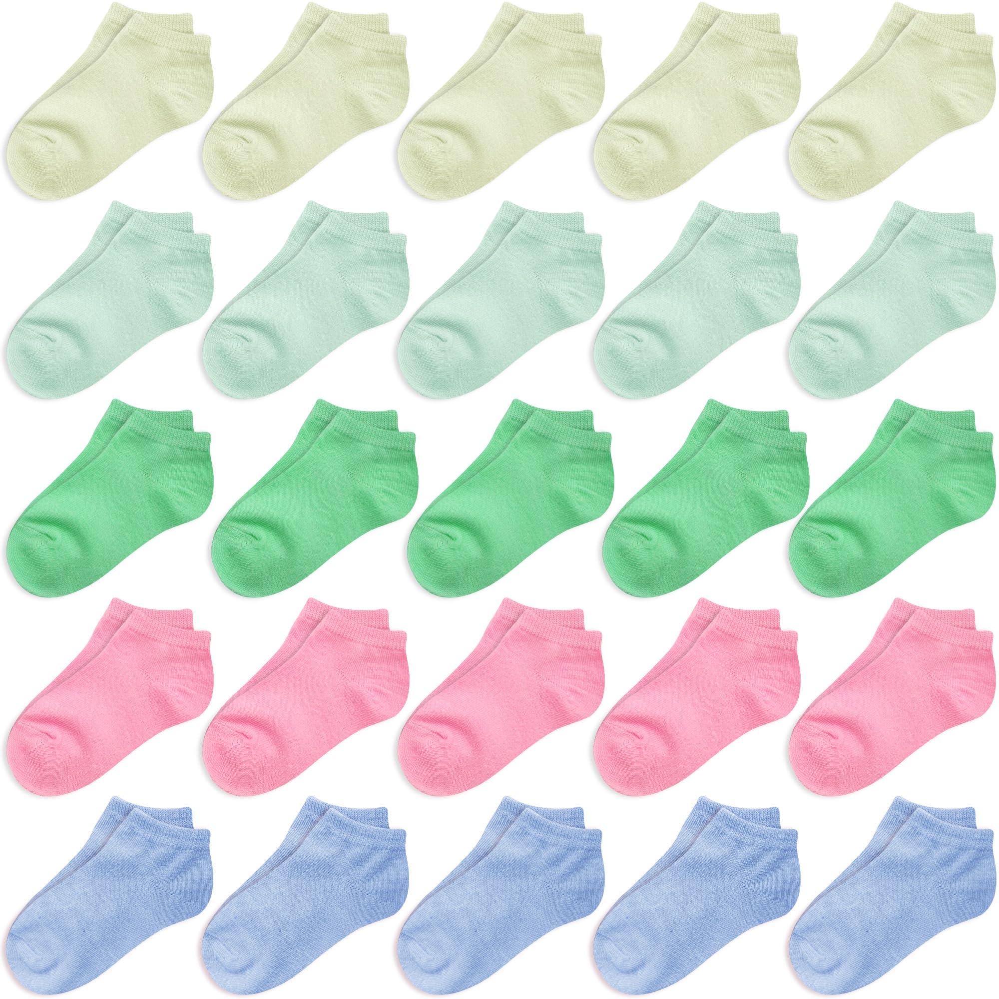 **Duufin 25 Pairs Toddler Ankle Socks - Low Cut Half Cushion Kids Socks for Boys & Girls - Soft & Breathable for Play, School & Daily Wear**