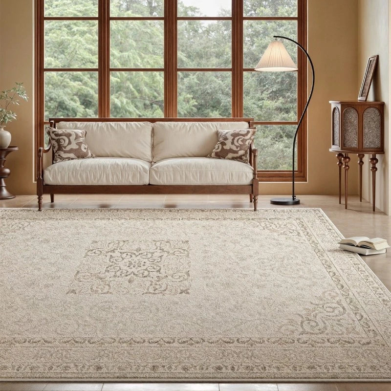 Adley Persian Faux Wool Waterproof Area Rug - Non-Slip Soft Living Room Rug for Bedroom, Dining Room, and Home Decor