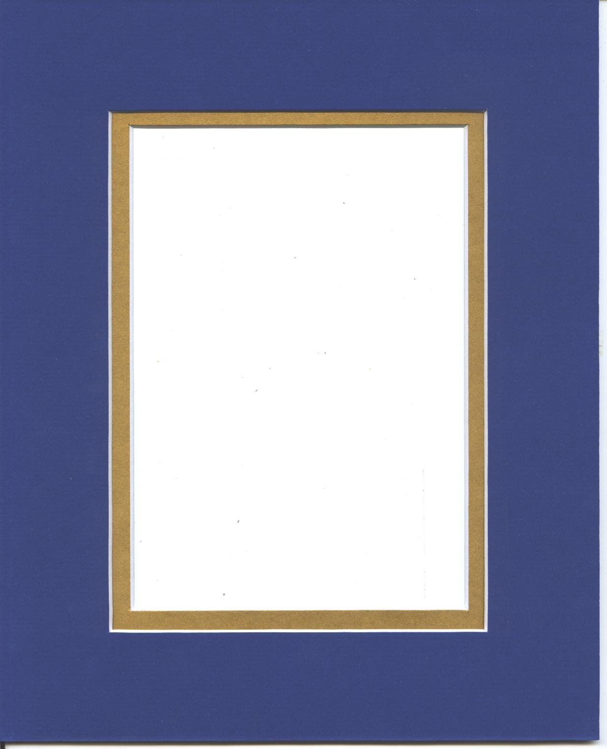 18x24 Royal Blue & Gold Double Picture Mat with Bevel Cut - Fits 13x19 Photos | Perfect for Framing Wedding, Graduation & Family Portraits