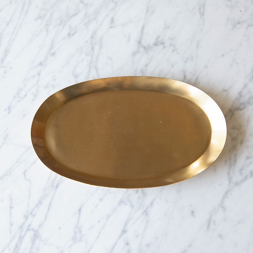 Elegant Oval Brass Tray - Medium Size for Home Decor, Jewelry Organizer & Table Centerpiece | Perfect for Living Room, Bedroom & Office Decor