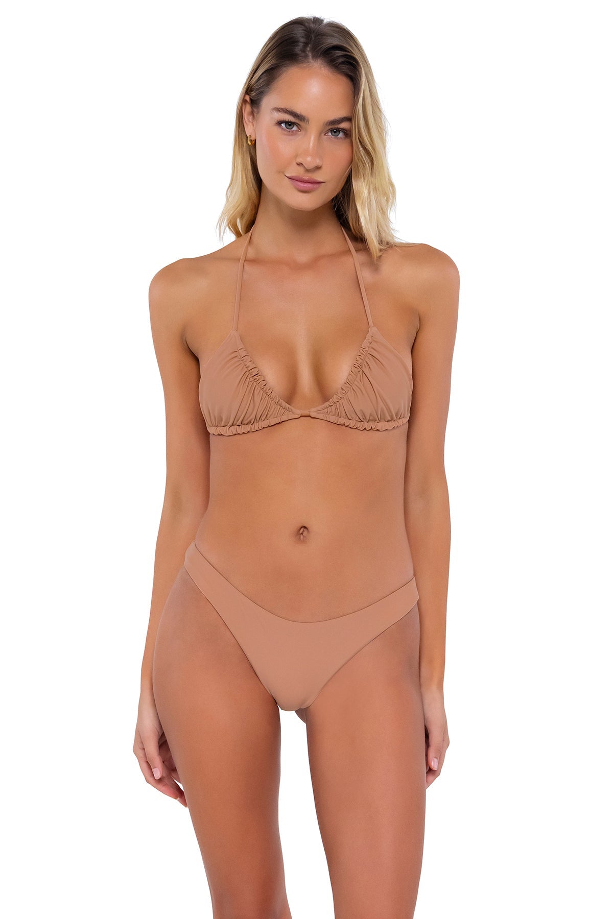 B Swim Amaretto Ginny Bikini Top - Sexy Triangle Bikini Top for Women, Adjustable Straps & Soft Lining - Perfect for Beach, Pool Party & Summer Vacation