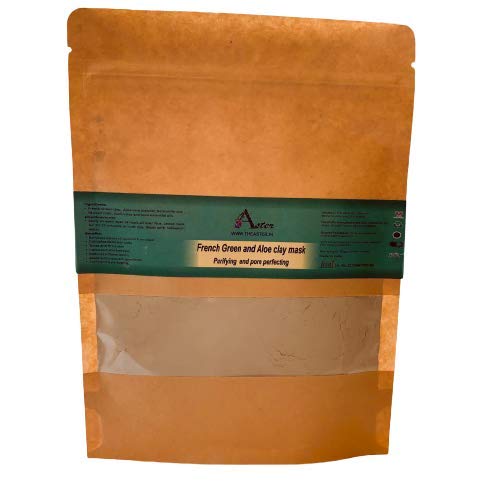 French Green Clay Face Mask - 80g | Aster Aloe Vera Glow Mask for Deep Cleansing, Pore Minimizing & Skin Toning | Natural Exfoliating Clay Mask for Summer Skincare | Perfect for Detox, Acne Treatment & Radiant Skin