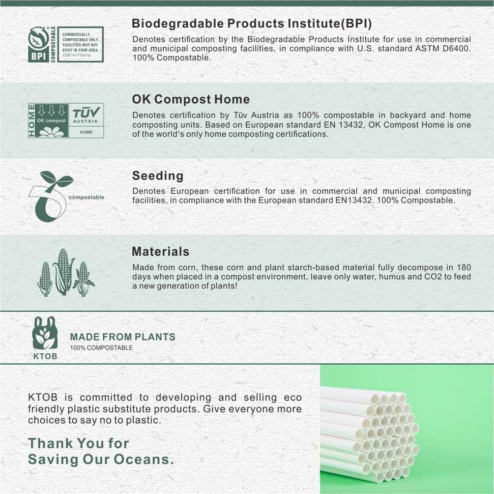 KTOB 12 Inch 100% Compostable Disposable Piping Bags - 100 Anti-Burst Eco-Friendly Pastry Bags for Cake, Cookie & Cupcake Decorating - Perfect for Home Baking, Professional Bakeries & Party Desserts
