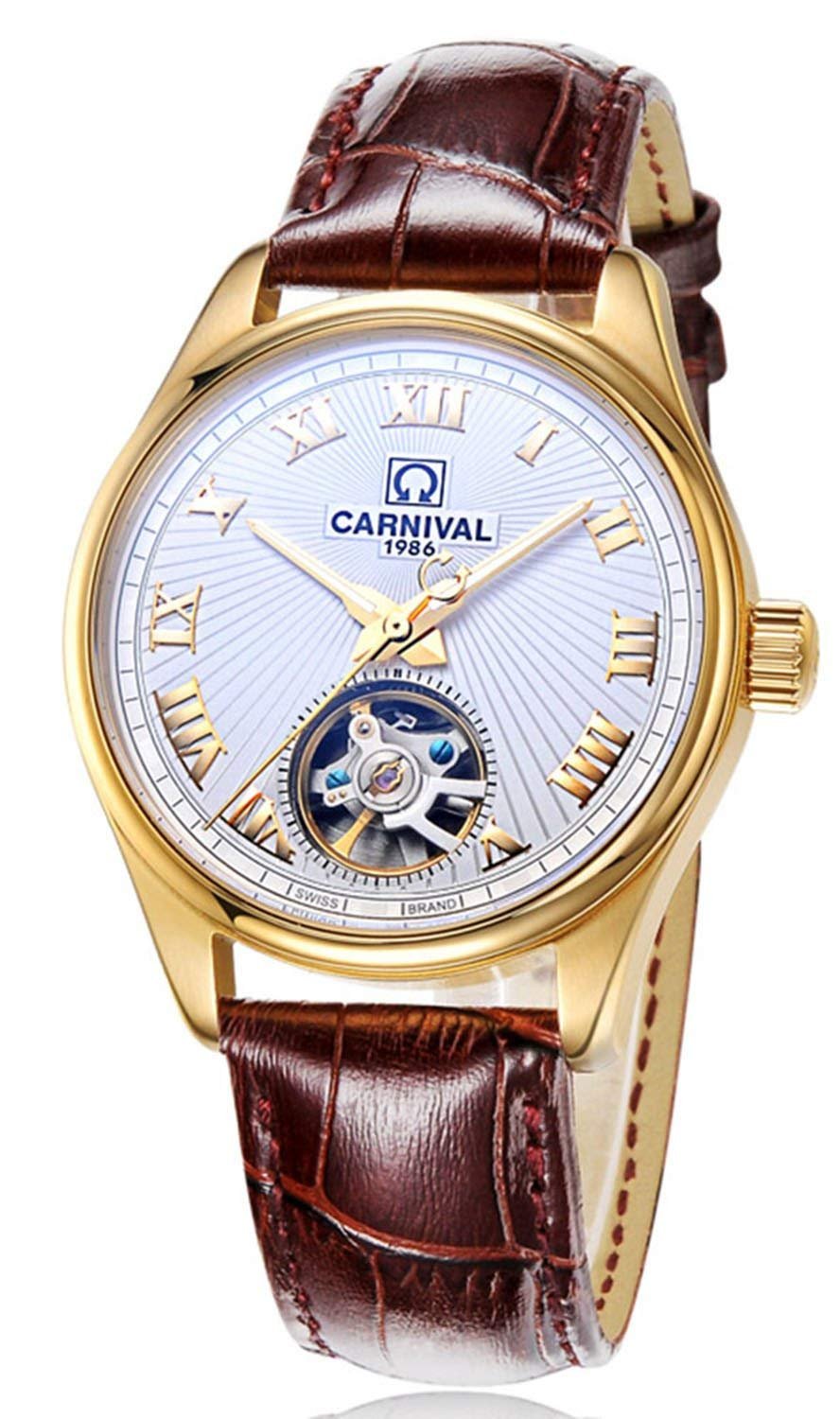 Gosasa Men's Automatic Skeleton Tourbillon Watch - Stainless Steel Waterproof Wristwatch for Business, Casual & Formal Occasions