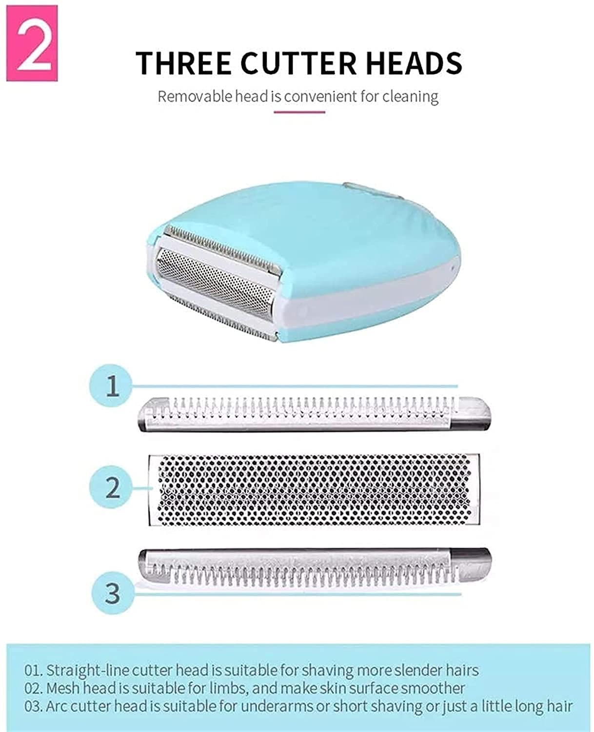 Best Women's Epilator & Electric Shaver for Face, Legs, Armpits, Arms & Bikini Line - Wet/Dry Use with USB Charging - Perfect for Travel, Home & Salon Hair Removal