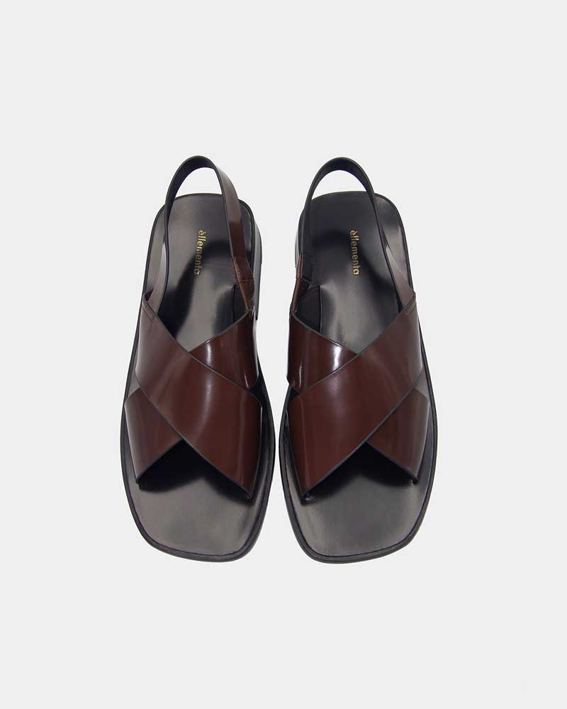 Dark Brown Leather Slingback Cross Strap Sandals for Women - Comfortable Summer Walking Shoes - Perfect for Beach, Vacation & Casual Outings