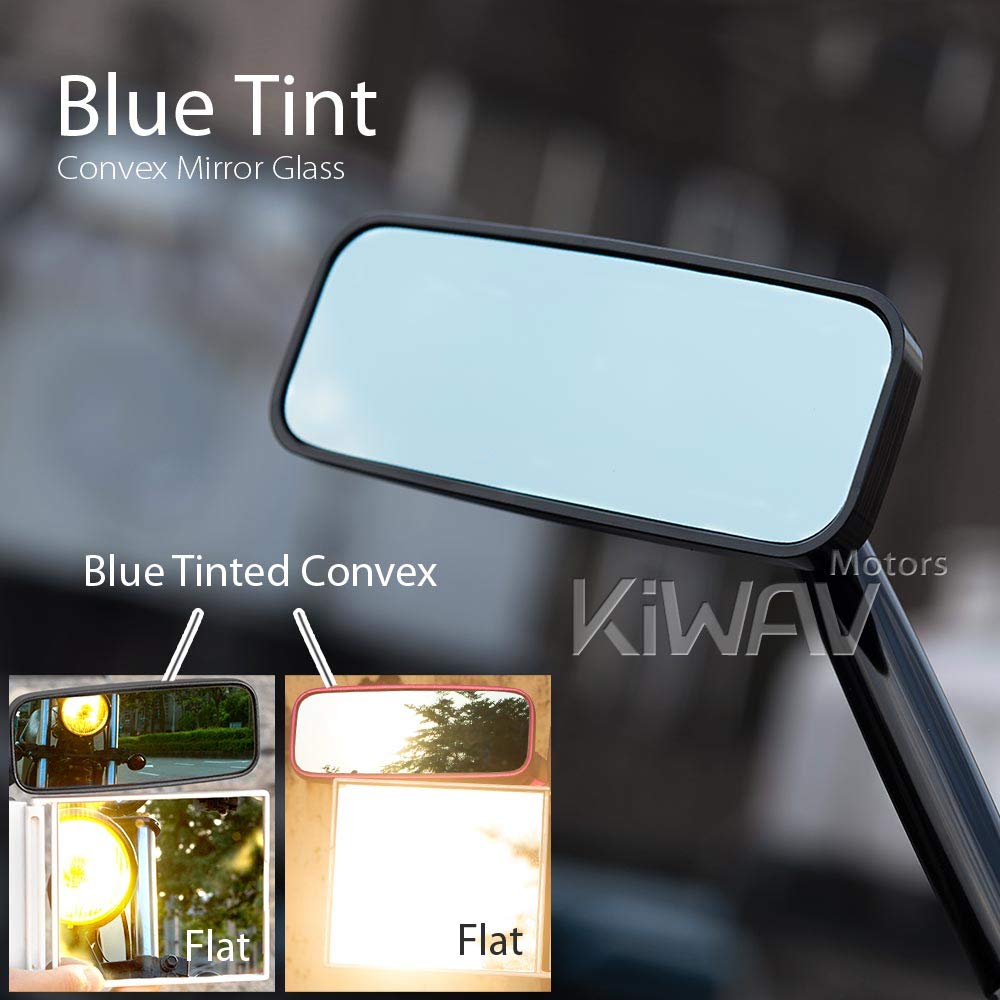 KiWAV Modern Black Motorcycle Mirrors Fairing Mount with Chrome Adapter - Compatible with Ducati Panigale 899 1199 1299 - Durable & Sleek Design for Enhanced Safety & Style on the Road