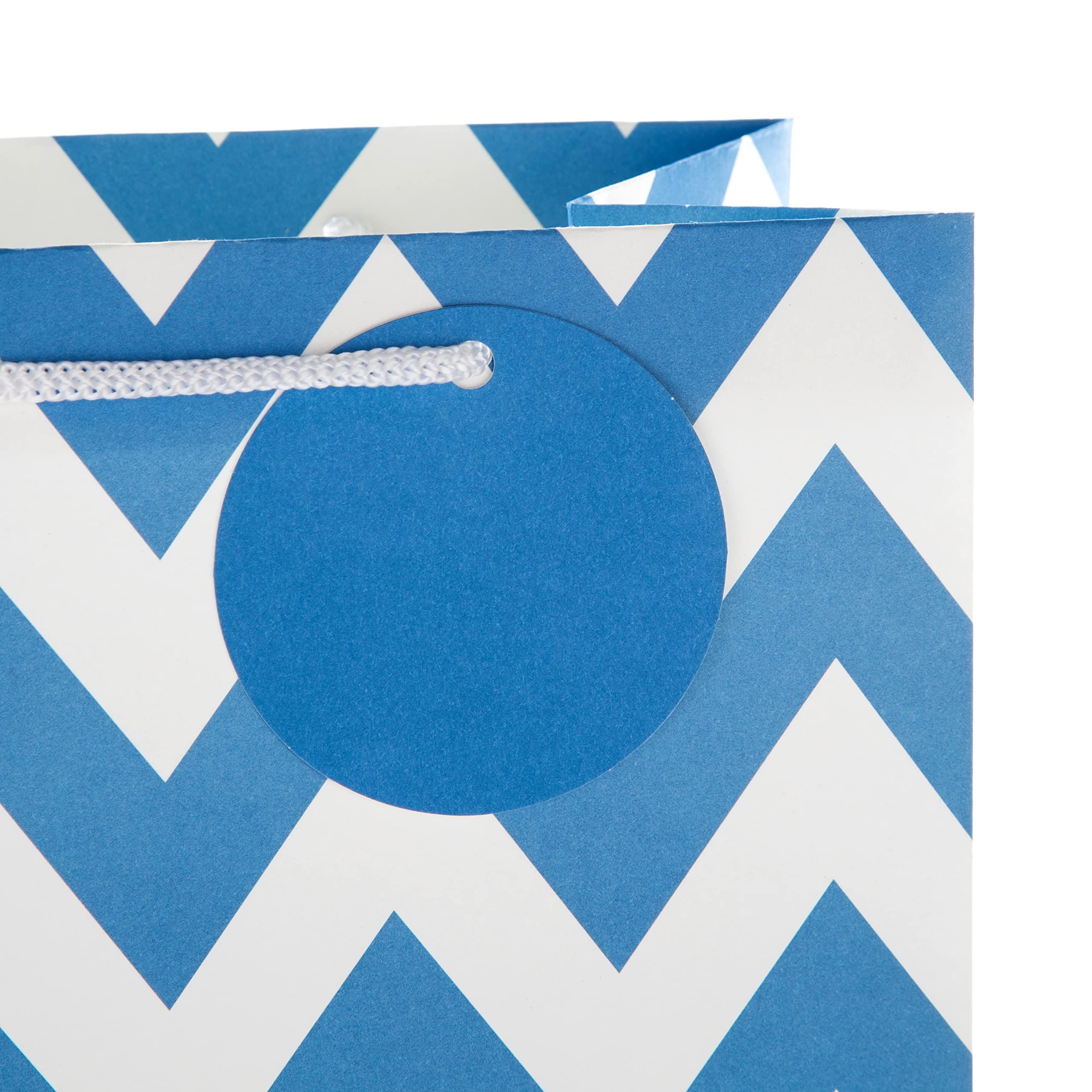 Hallmark Multi-Occasion Gift Bags Bundle - 12 Medium Size Party Favor Bags in Contemporary Blue Design | Perfect for Birthdays, Weddings, Baby Showers & Holiday Gifting