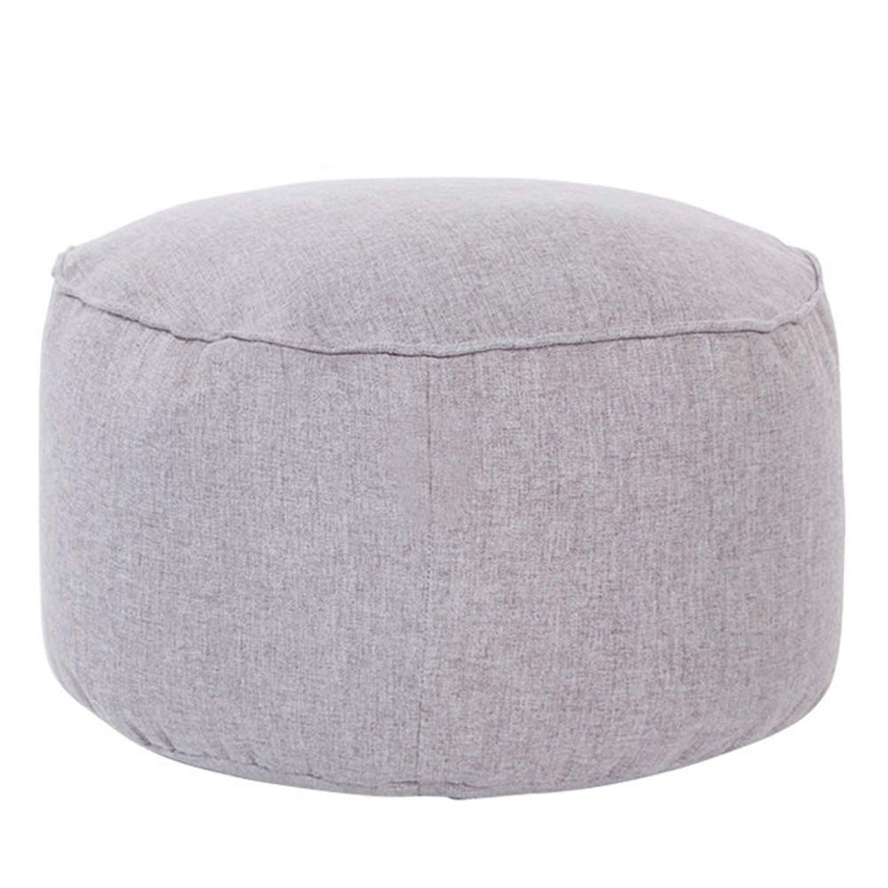 DYPXG Gray Ottoman Pouf Footstool with Removable Cover - 18x18x10 Inches, Multi-Functional Foot Rest, Step Stool & Shoe Bench for Living Room, Bedroom & Nursery