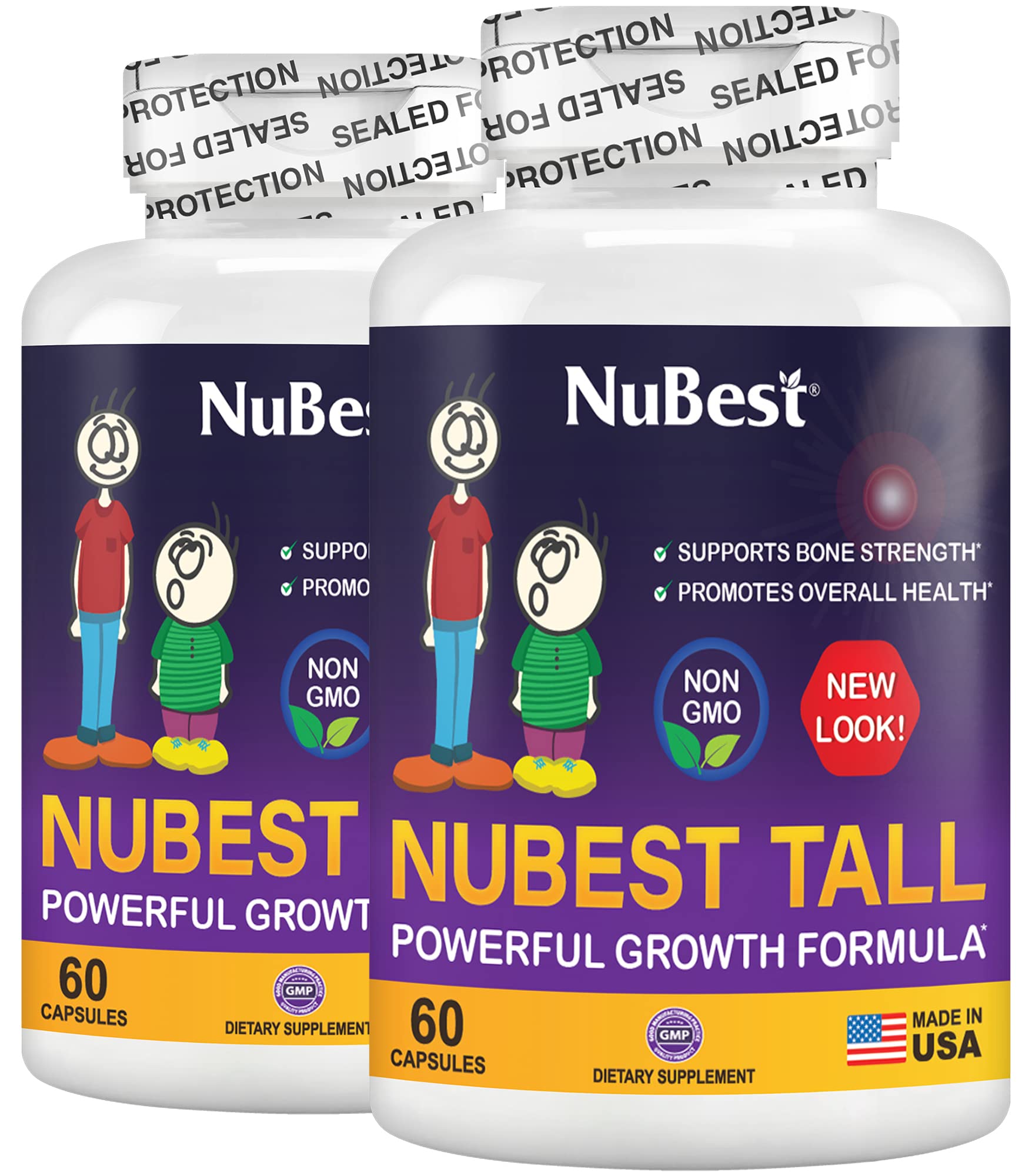 NuBest Tall Kids & Teens Height Growth Supplement - Calcium, Collagen & Herbs for Strong Bones, Immunity & Healthy Development - Ideal for Children 5+ Who Don't Drink Milk Daily - 2 Pack (2 Months Supply) - Perfect for School-Age Growth Support & Active Lifestyles