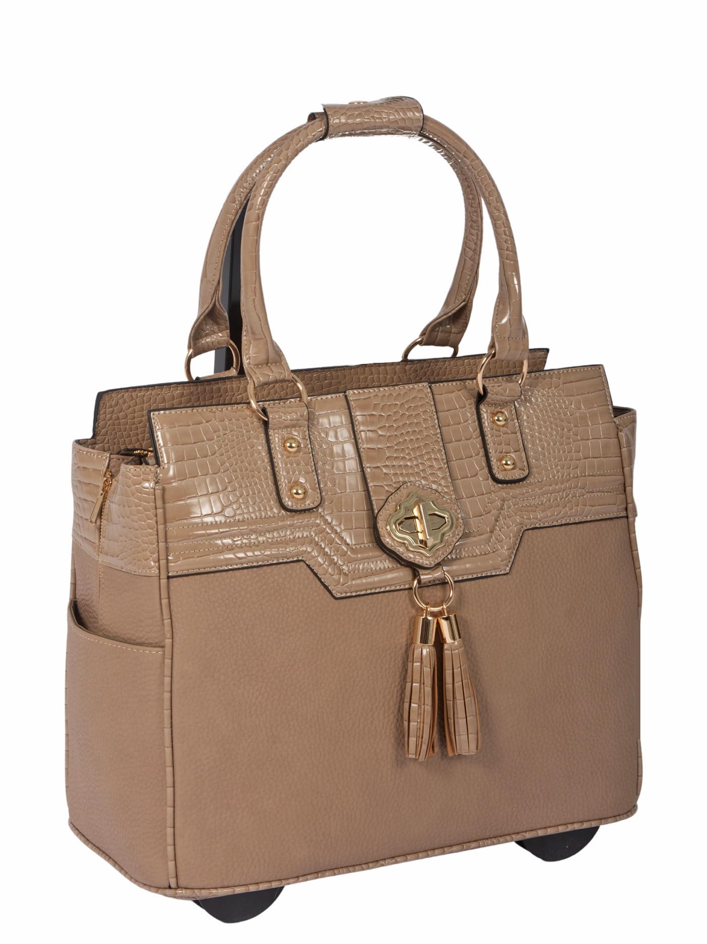 JKM & Company Alligator Print Rolling Laptop Briefcase - Compatible with 15.6