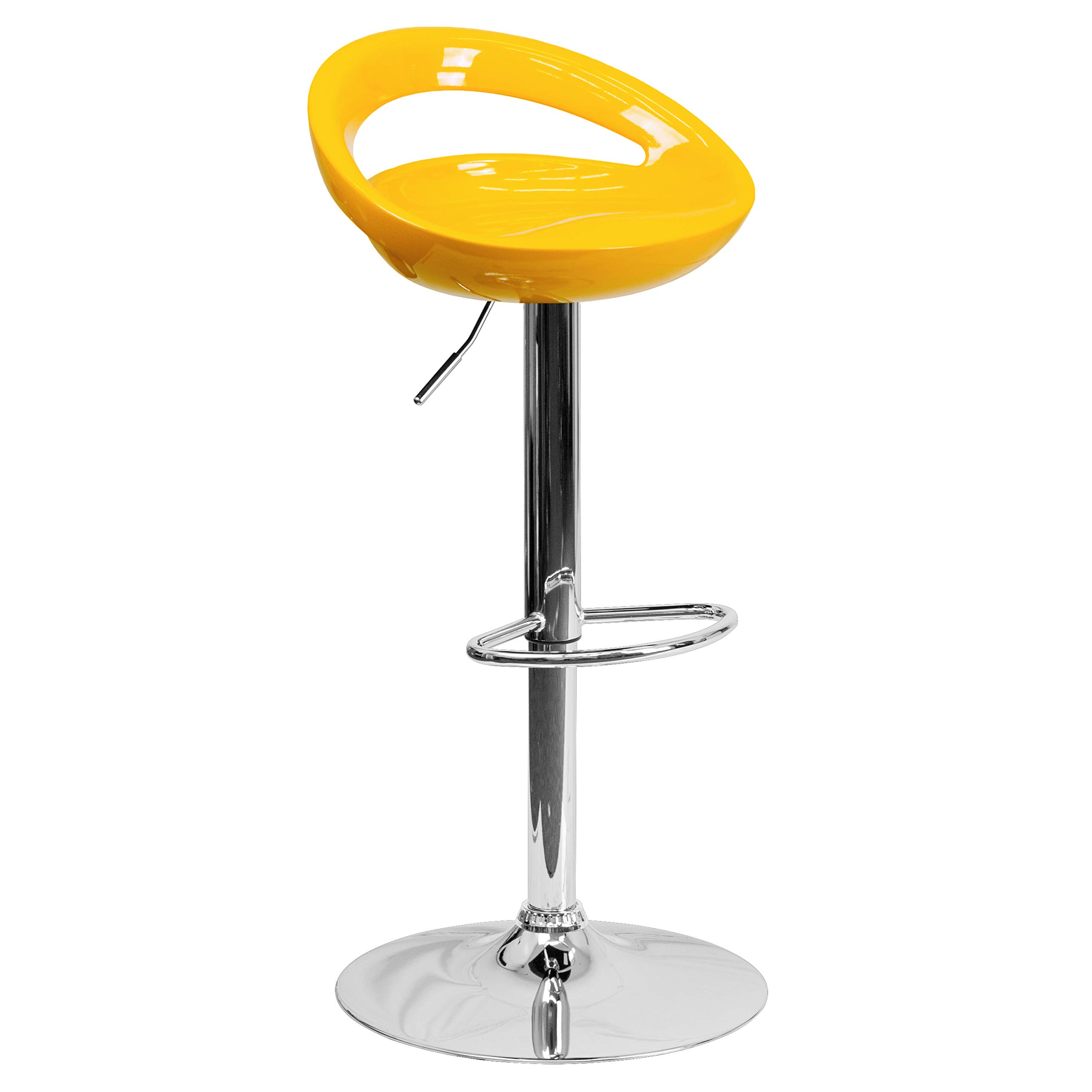 Flash Furniture Adjustable Height Bar Stool - 1-Piece Set, Yellow - Perfect for Kitchen Islands, Bars & Countertops