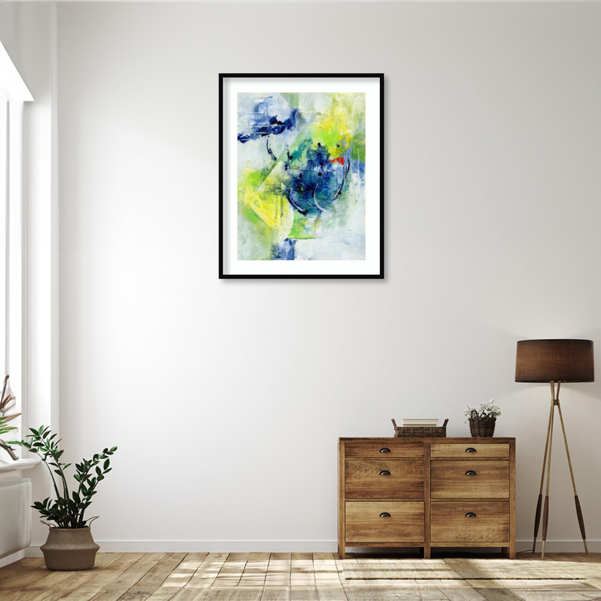 Amanti Art Framed Abstract Wall Art Print - 41x33 Springtime Abstract II by Joyce Combs | Modern Contemporary Decor | Large Poster Painting for Living Room, Bedroom, Bathroom | Perfect for Home Office & Dining Room Decor