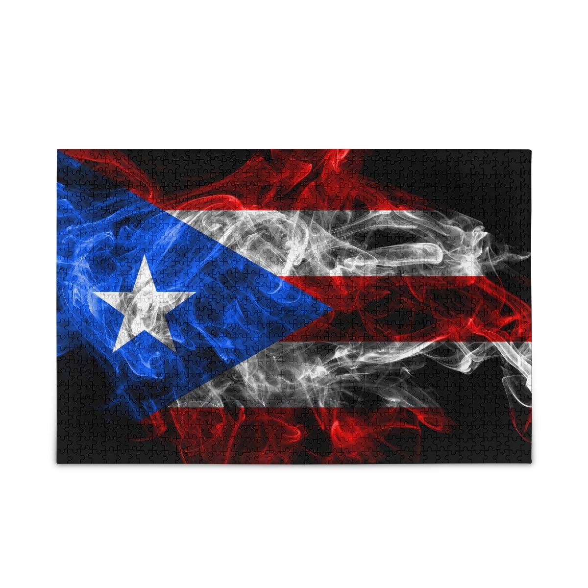 500-Piece Jigsaw Puzzle for Adults & Kids - Puerto Rico Smoke Flag Puzzle Toy | Fun Family Game Night & Educational Activity for All Ages