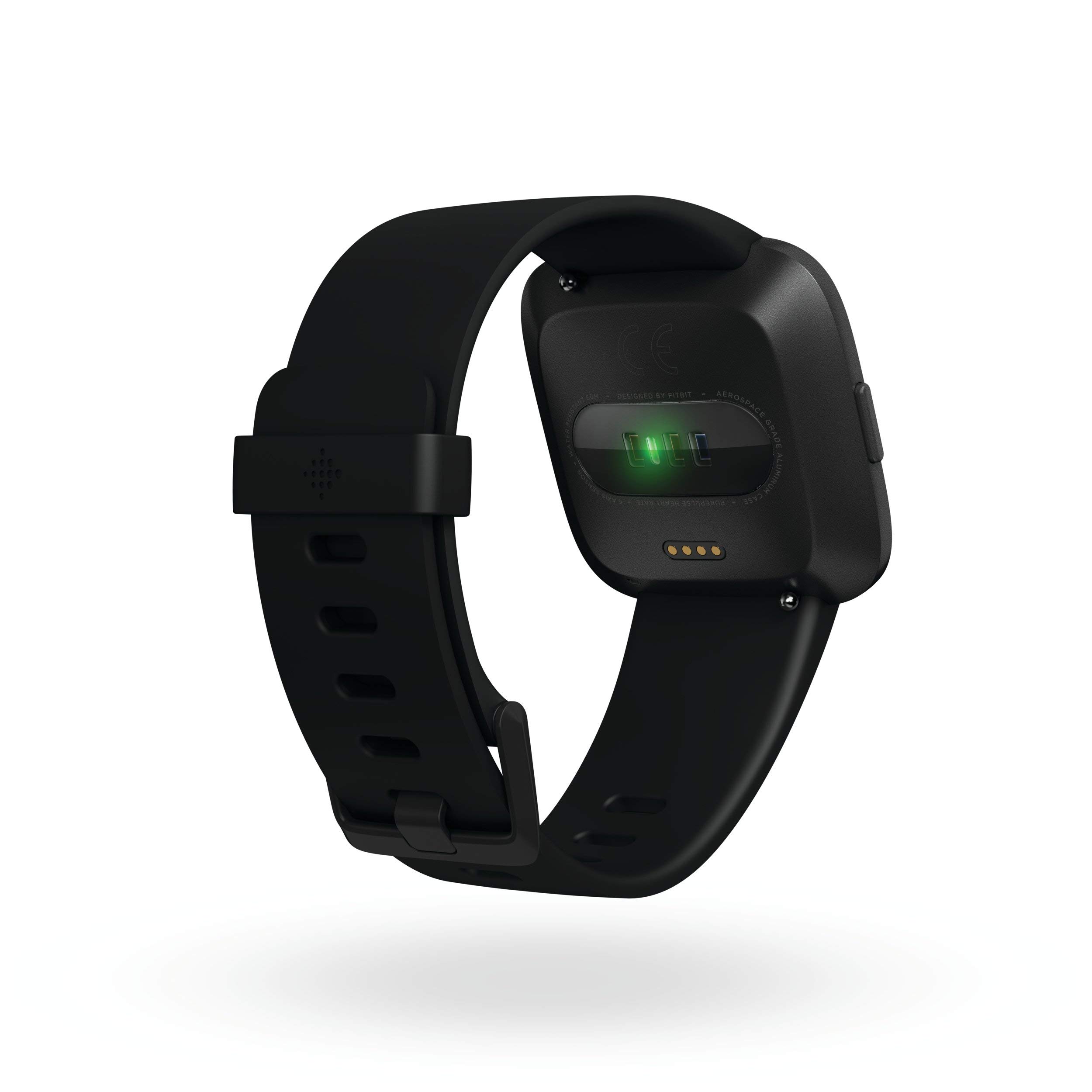 Fitbit Versa Smart Watch - Multisport Fitness Tracker with Heart Rate Monitor, Sleep Tracking & 4+ Day Battery - Black/Black Aluminum (Includes S & L Bands) | Renewed Certified | Perfect for Running, Swimming & Daily Activity Tracking